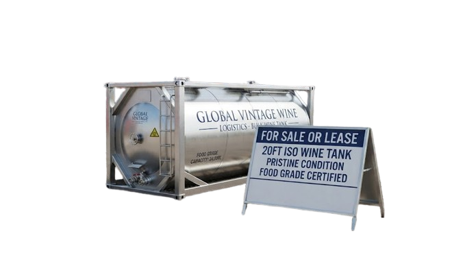 20ft ISO Wine Tank Shipping Container for Sale, food grade certified for bulk wine transport