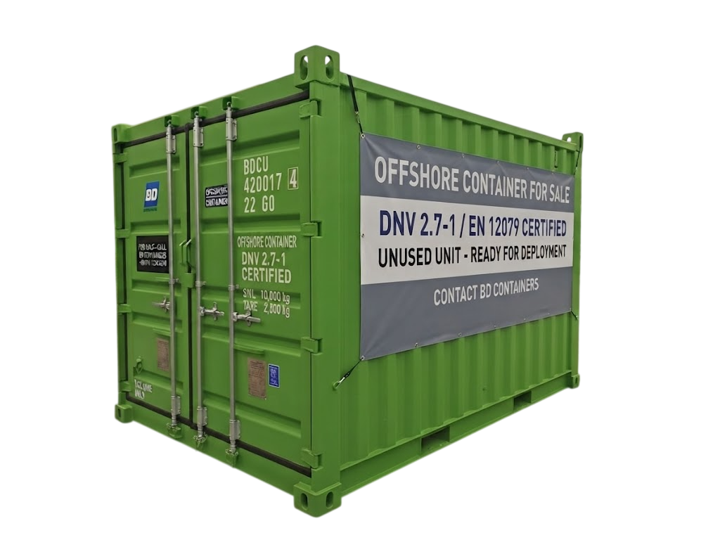 Green DNV 2.7-1 Offshore Shipping Container for Sale, unused certified 10ft unit