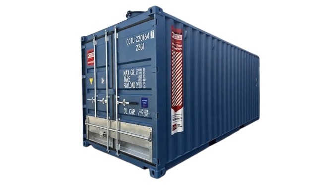Blue 20ft Grain Shipping Container for Sale with bulk discharge hatches